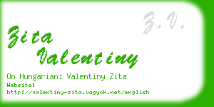 zita valentiny business card